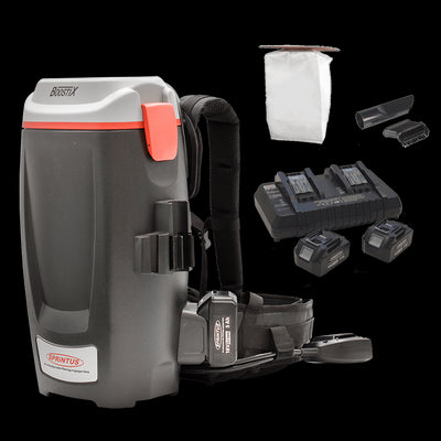 Sprintus BoostiX Cordless Backpack Vacuum, 36V incl. 2x 18V 5Ah Batteries & Quick Charger